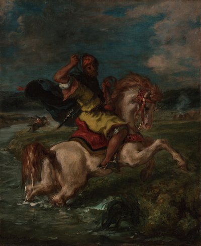 Cavaliere marocchino che attraversa un guado da Ferdinand Victor Eugene Delacroix